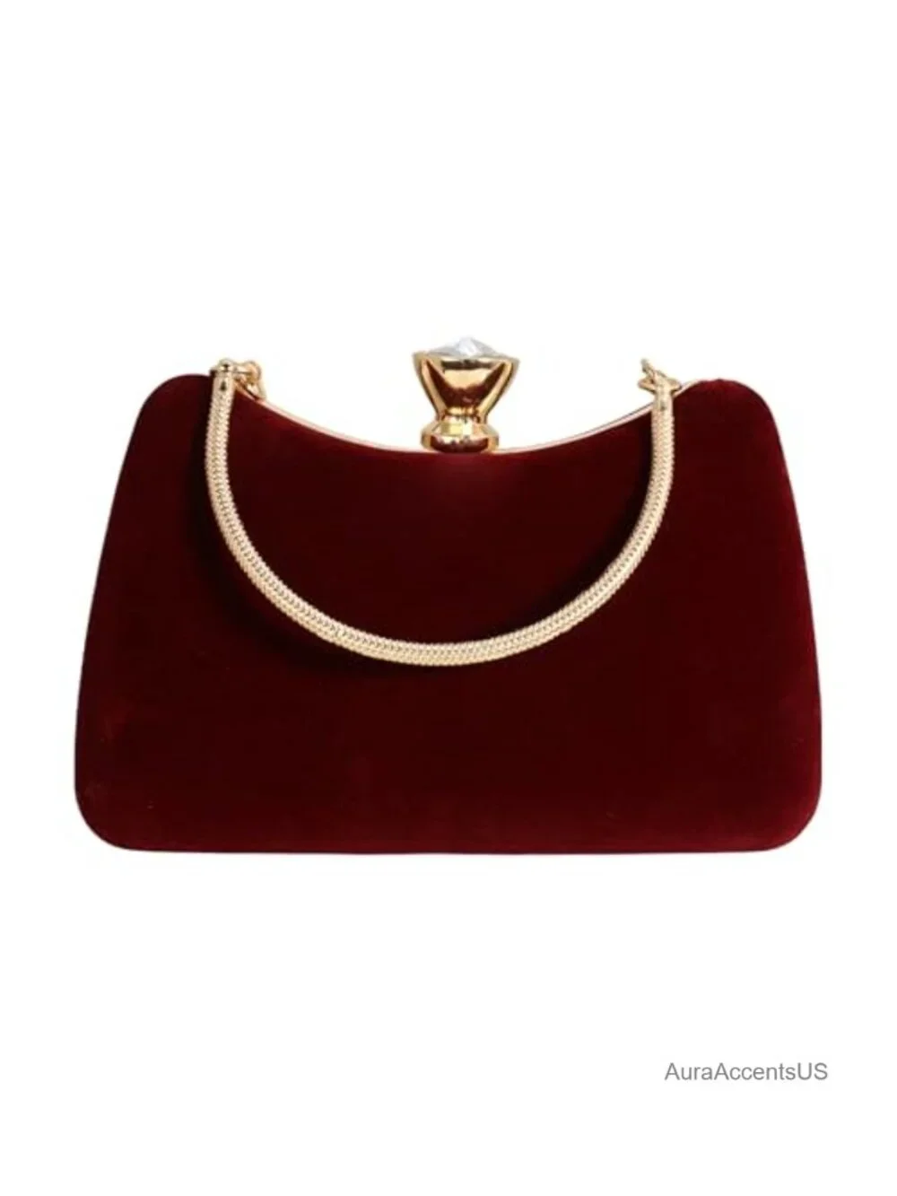 Velvet Evening Clutch Bag with Chain - Party Dress Clutch